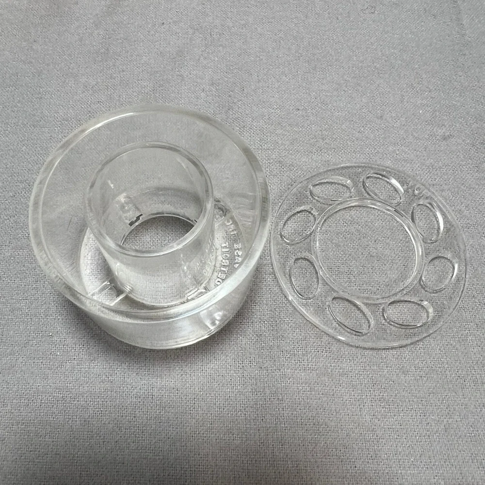 The Original Candle Vase Clear Lucite Plastic Floral Arrange-O-Disc 50s Vintage
